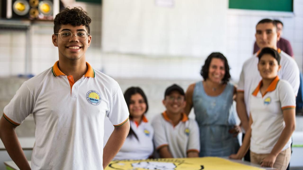 Jonas Santos, presidente do grêmio estudantil na Escola de Ensino Médio em Tempo Integral Matias Beck, em Fortaleza